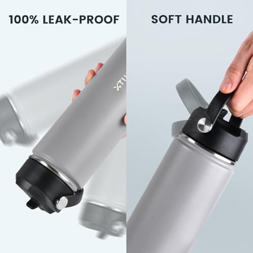 24oz Insulated Travel Water Bottle - Stainless Steel, Leakproof - Keeps Drinks Hot or Cold - for Outdoors, Sports, Bike, Gym, Marathon - Gift for Women, Men - Thumbnail 3