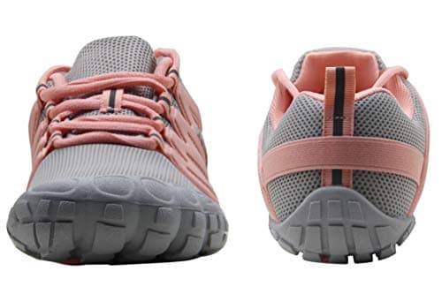 Weweya Barefoot Shoes for Women Workouts Wide Width Shoes Women's Track Field Cross Country Shoes Comfortable 5 Toe Shoes Minimalist Running Outdoor Arch Support Gray Pink US Size 5.5 - Thumbnail 6