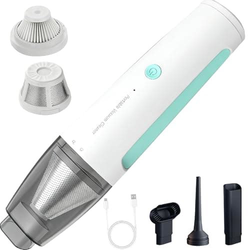 PEGOVO Car Vacuum, Handheld Vacuum Cordless 20000Pa Suction with 2 Suction Modes, 2-in-1 Portable Mini Car Vacuum Cleaner Cordless Vacuum Rechargeable Type-C Charge for Car, Desk, Keyboards（Green