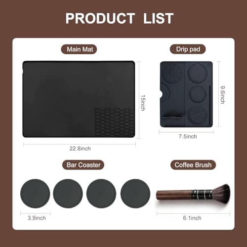 Silicone Coffee Mat for Ninja Luxe Cafe Accessories, Compatible with Ninja Luxe Espresso Machine ES601 ES701, 23"x15" Non-Slip Heat Resistant Coffee Bar Mat, Countertop Protector for Coffee Maker - Thumbnail 2