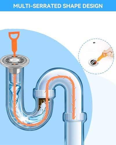 6 Pack Drain Clog Remover - Flexible Drain Snake for Effective Cleaning Hair and Debris in Sink or Bathtub, 20 Inch - Thumbnail 4