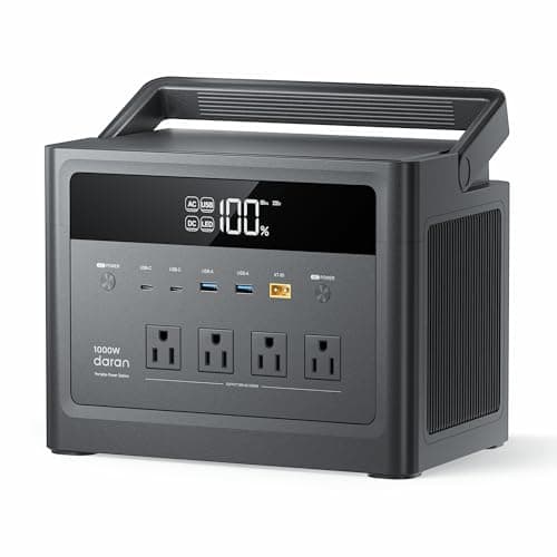 2026 Portable Power Station 1000W (Surge 2000W), 576Wh LiFePO4 Battery Solar Generator, Power Bank 110V Pure Sine Wave AC Outlet with PD 100W USB-C Fast Charging for Home Use, Hurricane Emergency, RVs - Image 1