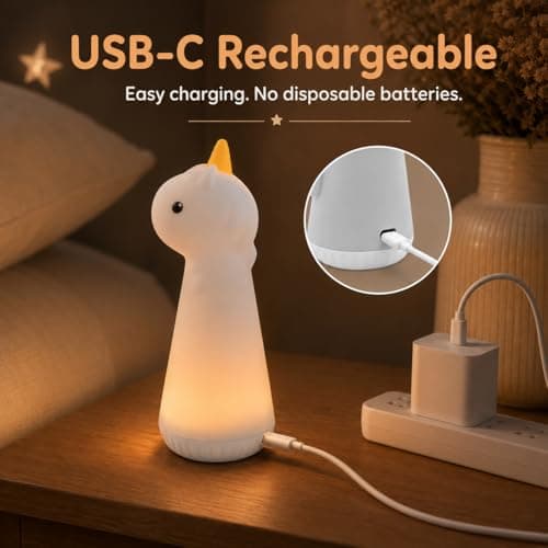 ShaArkMango Flashlight with Night Light for Kids Rechargeable LED Dimmable Night Light Toddler Bed Room Playing in Dark Handheld Emergency Flashlight for Camping Essential Hallway Walking Nighttime - Thumbnail 3