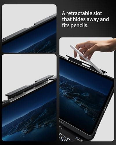 Keyboard Case for iPad Pro 13-inch (M5 2025 / M4 2024), Wireless iPad Pro 13 Inch Case with Keyboard Multi-Touch Trackpad, Battery Level Visualization with 360° Rotatable & Pencil Holder, Black - Thumbnail 5