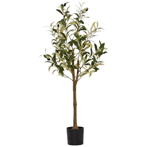 PUFFORO Artificial Olive Tree, 3FT Faux Olive Trees with Lifelike Olive Branches and Fruits, Fake Floor Plants with Pot for Indoor Home Office Living Room Outdoor Decor - Image 1