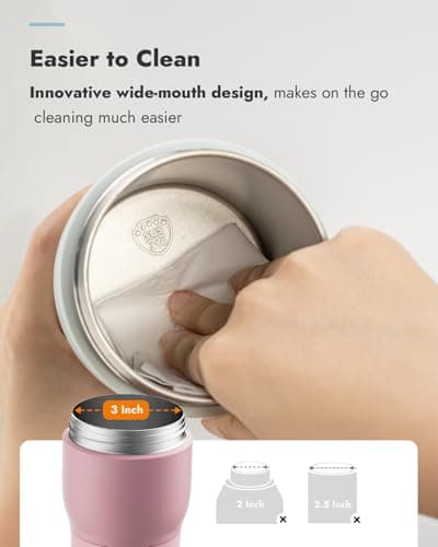 Papablic Portable Bottle Warmer Pro for Travel – Fast Heating, Built-in Sterilizer, 30W Fast Charge, 5-Temp Control, Easy-Clean Wide Mouth, Baby Milk Warmer for Breastmilk & Formula, Sakura Pink - Thumbnail 5