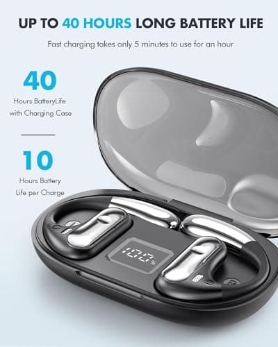Boytond Open Ear Earbuds, Wireless Ear Buds,Earhook Earbuds with 40H Playtime,IPX7 Waterproof Sports Bluetooth Earphones,w/Sweatproof Design Ultra Comfort Open Ear Headphones Wireless,Clear Calls - Thumbnail 3