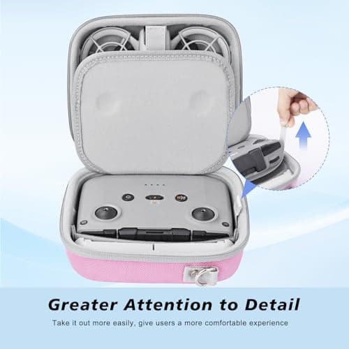 Krypthos Portable Shoulder Case for DJI Neo, Pink, Drone Carrying Case with Elastic Strap, Travel and Home Storage for DJI Neo Drone and Accessories - Thumbnail 3