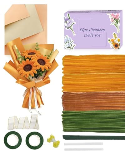 Pipe Cleaners, 400 Pieces Chenille Stems for Flower Bouquet Making, Fuzzy Sticks for DIY Projects, STEM Activities, Length 11.8 inches(30cm), Beginner-Friendly Gifts for Craft Lovers (Yellow) - Image 1