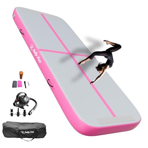 Inflatable Gymnastics Air Mat 6.6ft/10ft – Shock-Absorbing Tumble Track for Safe Home, Gym & Outdoor Training with Electric Pump - Image 1