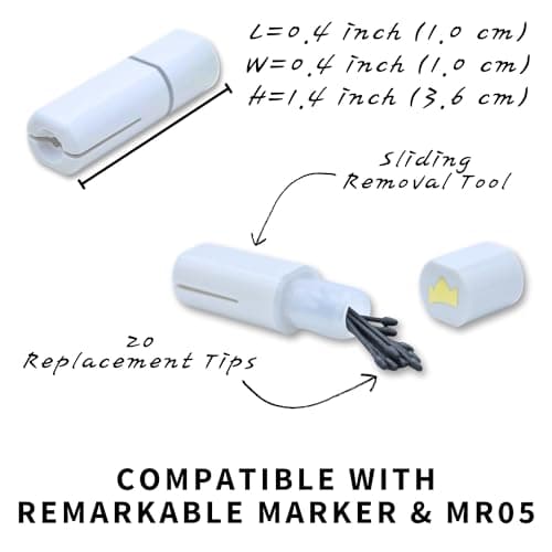 [20-Pack] King Write MR05 | SY05 Stylus Replacement Tips – Compatible with Kindle Scribe Premium Pen, Remarkable Marker Pen | Precise & Smooth Writing Nibs, Easy to Install - Thumbnail 4