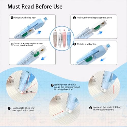 CHANGLi 12Pack Refill for Glue Tape,Scrapbooking Supplies, Refillable Adhesive Glue Runner for Gift Wrapping, Photo(Cannot be Used independently) - Thumbnail 4