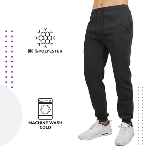 Galaxy by Harvic Sweatpants for Men 3-Pack – Slim Fit Fleece Cargo Joggers Elastic Waist Mens Jogger Sweatpants (S-3XL) - Thumbnail 4