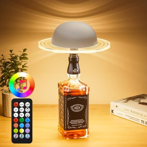 KIBTOY Wireless Bottle Lamp, Bottle Light for Liquor Bottles Rechargeable 3600 mAh, Wine Bottle Lamp, Touch & Remote Control, Dimmable 3CCT & RGB & Musical Rhythm Mode for Home Bar Party Decor, White - Image 1