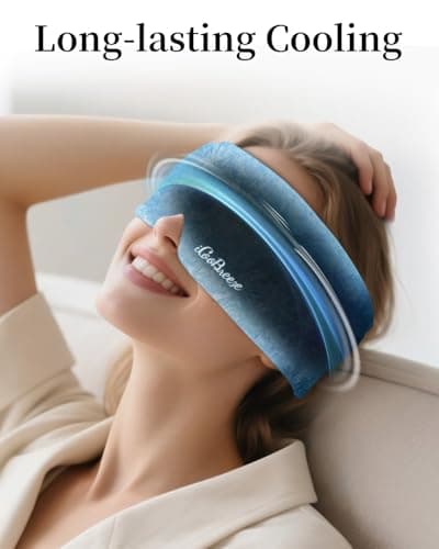 Cooling Eye Mask for Puffy Eyes, Headache and Migraine Relief Gel Eye Mask, for Headache, Puffiness, Eye Strain, Sinusitis & Post-Surgery Care – Large Soft Reusable Cold Eye Compress (Black) - Thumbnail 5