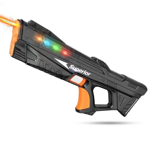 Electric Water Gun for Adults Kid, Powerful Automatic Squirt Gun with Colorful Light 26-33FT Long Range Auto Water Blaster,Outdoor Pool Beach Party WaterToy Black - Image 1