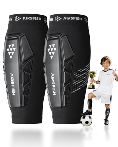 AirsFish Soccer Shin Guards Kids Youth, Ski Shin Protector for Boys Girls Men Women, Ski Shin Pads Defender, Lightweight Calf Protective Gear, Breathable Canilleras de Futbol para Niños