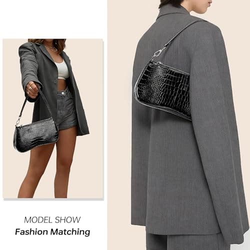 Goinsound Designer Purse for Women Crocodile Clutch Shoulder Bag for Women Black Crocodile Purse for Daily Use - Thumbnail 3