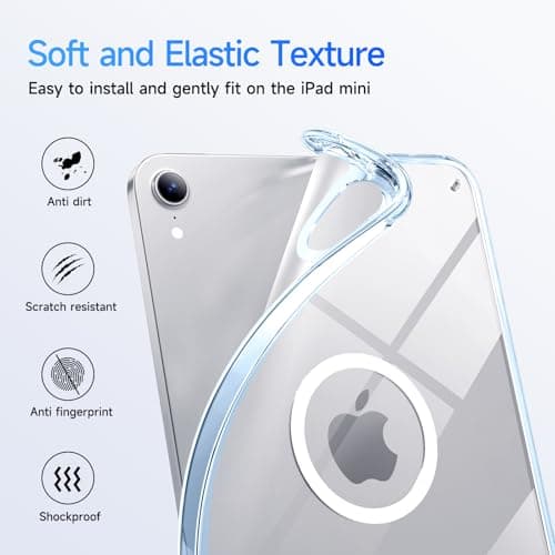 SANDUODD Case for iPad mini 7 (A17 pro) 2024/iPad mini 6 2021, Rugged Translucent Back Shell Full Corner Protective Case for 8.3 inch iPad mini 6/7, Compatible with Magsafe (Clearblue) - Thumbnail 3