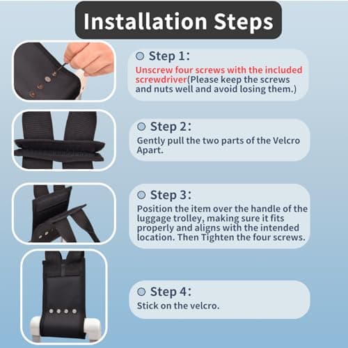 Luggage Handle Extenders, Solve Uncomfortable Reaching by Adding 10" to Existing Handles for Tall Travelers, Universal Luggage Handles Replacement Parts, Luggage Straps for Suitcase Carry-On Bags - Thumbnail 3