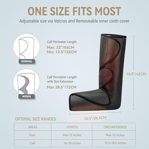 FIT KING Air Compression Leg and Foot Massager with Heat for Circulation and Pain Relief Helpful for Swollen Legs Edema RLS - Great Gift for Women Parents Friends - Thumbnail 6