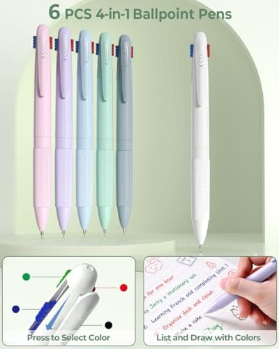 Four Candies 56 PCS Aesthetic School Supplies with Pencil Case, 6 Multicolor Pen, 12 Pastel Highlighters, 5 Gel Pens Black Ink, 9 Mechanical Pencils for Student Stationary Set Preppy Stuff (Green) - Thumbnail 3