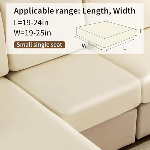 UWWGKK Waterproof Couch Covers, Stretch Couch Covers with Dirt-Resistant for Sectional Sofa,L Shape Sofa,Waterproof White Small Single Seat(1 Pcs) - Thumbnail 5