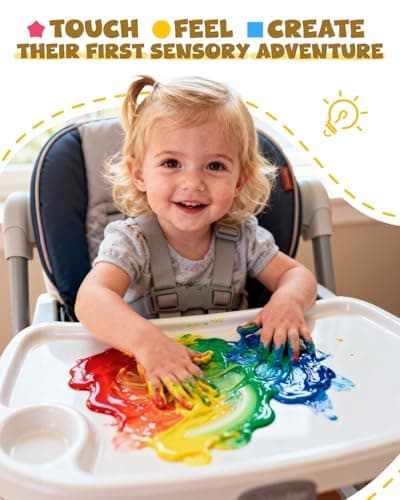 JUPITEARTH 10 Colors Washable Paint Set for Kids Ages 3-6, 4.06oz(120ml), Non-Toxic, Includes Brushes, Cups and Apron, Creative Gift for Toddlers and Preschoolers - Thumbnail 4