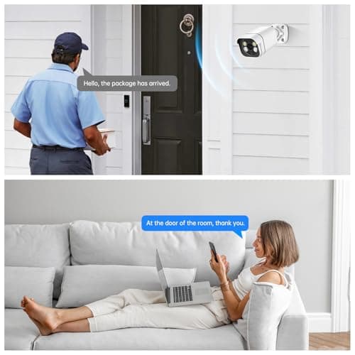 4K Security Camera System, 4pcs 2K PoE Wired Turret Cameras with Human Detection and 2 Way Talk, Color Night Vision, 8MP 4CH NVR with 1TB Hard Drive for 24/7 Local Recording, No Subscription (4 CAM) - Thumbnail 5