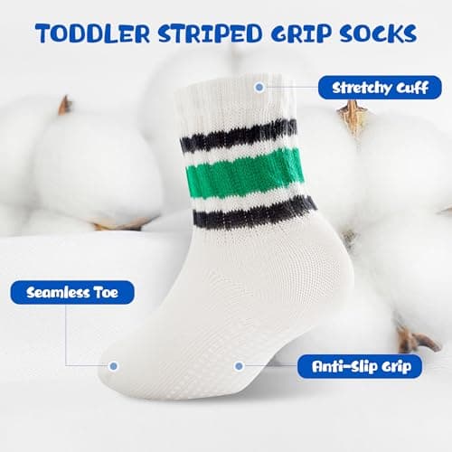 BISOUSOX Baby Grip Socks for Toddler Girls Boys 0-5T, Grippy Socks for Baby 6-12-18M, Non-Slip Walking Sock with Grips - Thumbnail 5