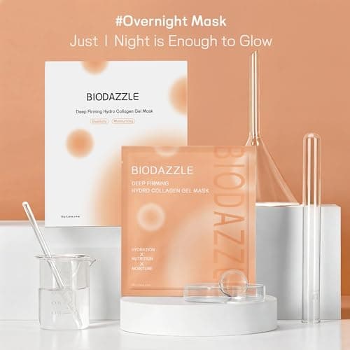 BIODAZZLE Bio-Collagen Overnight Hydrogel Face Mask – Deep Hydration & Skin Smoothing, Pore Care & Firm-Looking Skin, Moisturizing Sheet Mask, 33gx3ea - Thumbnail 6
