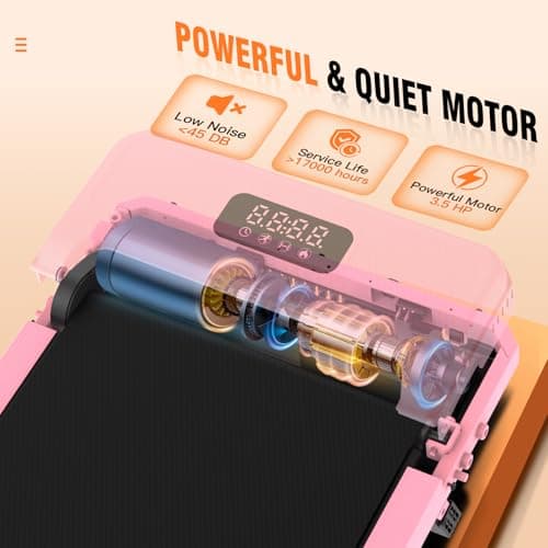 FUNMILY Incline Walking Pad Treadmill with Handle Bar, Folding Treadmills for Home Small, 3.5HP Portable Treadmill with Desk, 350 lbs Weight Capacity, Walking Pad with Remote Control and LED Display - Thumbnail 3