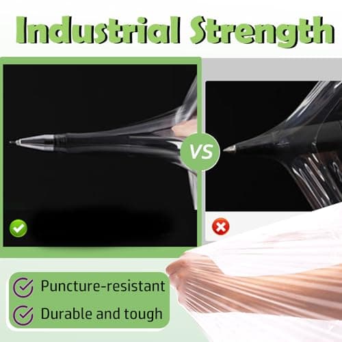 Clear Stretch Wrap Film,4" x 500Ft Pallet Wrap Roll with Handle for Moving Supplies,80 Gauge Industrial Strength Durable Self-Adhering Packing, Moving, Heavy Duty Stretch Film,4 Pack - Thumbnail 3