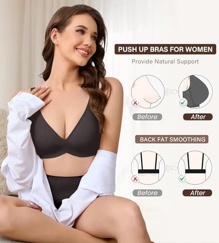 DEANGELMON Wireless Bras for Women Supportive Mesh Straps Bra Seamless Full Coverage No Underwire Comfort Everyday Bras(Black,XXL) - Thumbnail 5