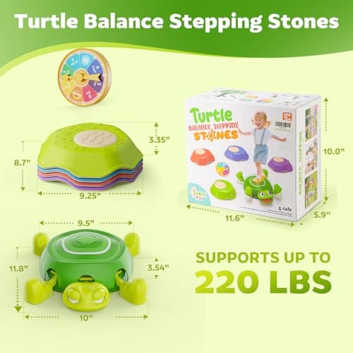 Stepping Stones for Kids & Toddlers 3-5, 6Pcs Non-Slip Sensory Toys & Obstacle Course for Indoor Outdoor Play, Develops Motor Skills, Balance & Coordination, Ideal Christmas & Birthday Gifts - Thumbnail 3