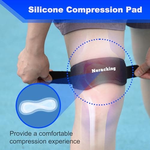 Neracking IT Band Strap, Adjustable IT Band Relief, Iliotibial Band Compression Wrap for Running, Cycling, Hiking, Exercising, Athletic Stabilizer for Men, Women (Blue Inside, 1 pc) - Thumbnail 6