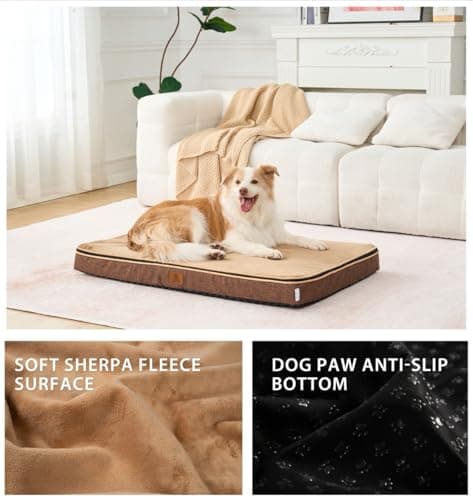 LIORCE Memory Foam XL Dog Bed - 4” Thick Orthopedic Beds for Extra Large Dogs - Waterproof Dog Bed with Removable Washable Cover & Wrap-Around Zipper - Ultimate Comfort and Easy Maintenance - Thumbnail 5
