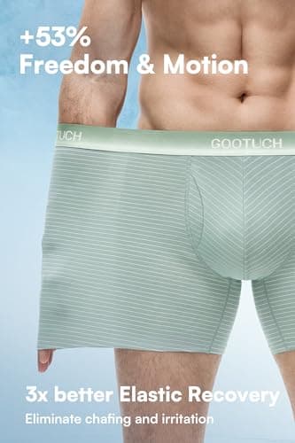 GOOTUCH Men's Breathable Cool Underwear, Moisture Wicking Odor Control Boxer Briefs, Stretch Seamless & Quick Dry(Black, Grey Blue, Dark Gray, Green,Medium) - Thumbnail 6