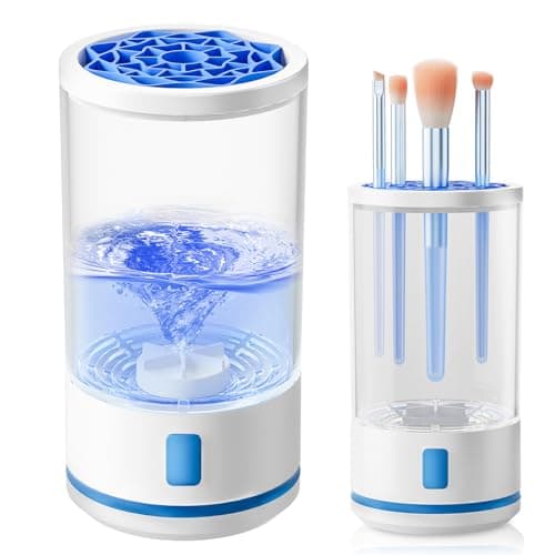 Electric Makeup Brush Cleaner Machine, Professional 7000 RPM Automatic Spinner with 1200mAh Rechargeable Battery, Type-C Fast Charging & 5-Min Auto-Shutoff, Fits All Sizes Cosmetic Brushes, Blue