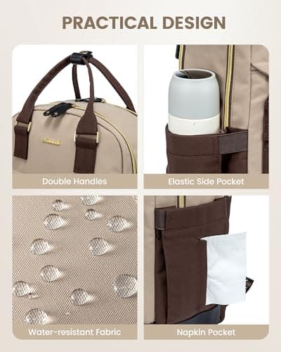 LOVEVOOK Travel Laptop Backpack Women, 15.6 Inch Anti-theft Laptop Bag with USB Port, Fashion Waterproof Computer Backpacks Teacher Nurse Backpack Purse for College Work - Thumbnail 5