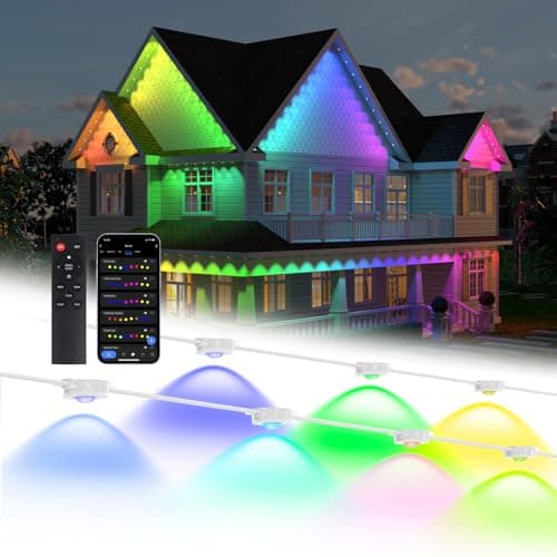 olivilily Permanent Outdoor Lights, 150ft with 90 LEDs Smart RGB, 68+ Scene Modes IP66 Waterproof, Alexa/Google Assistant Compatible Holiday Lighting for Christmas Halloween Patio Decor - Image 1