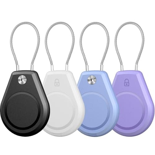 4 Pack Waterproof Secure Holder for AirTag Accessories, Anti-Theft Track Case with Steel Cable, Ultra Durable Scratch-Resistant Cover -Compatible with Apple AirTag for Keychain,Car,Bike,Luggage, Pet - Image 1