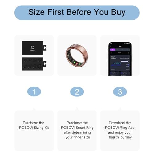 POBOVi Ring OnePlus - Ultra-Thin Titanium Smart Ring - 7 Days Battery Life - Fitness/SPO₂/Stress/HR/Sleep Skin Temperature Tracker - No App Fee - iOS&Android Compatible (Rosegold,7) - Thumbnail 2