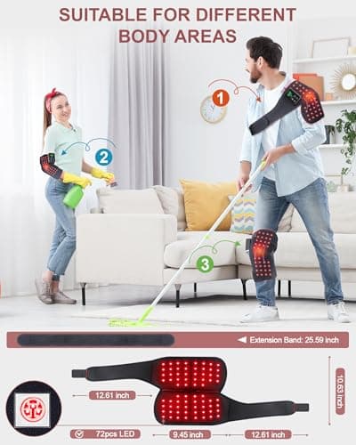 Red Light Therapy for Knee, Astarexin 72 LED Knee Wrap 3000mAh Rechargeable, Cordless Infrared Light Therapy Knee Brace Therapy Pad for Knee Shoulder Elbow Joint Relief, FSA or HSA Eligible - Thumbnail 6