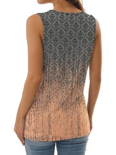 GKBK Summer Tank Tops for Women 2026 Sleeveless Dressy Casual V Neck Tops Loose Fit Trendy Tie Dye T Shirts Business Casual Tunic Tee Vacation Outfits Tie-dye GreyPink L - Thumbnail 5