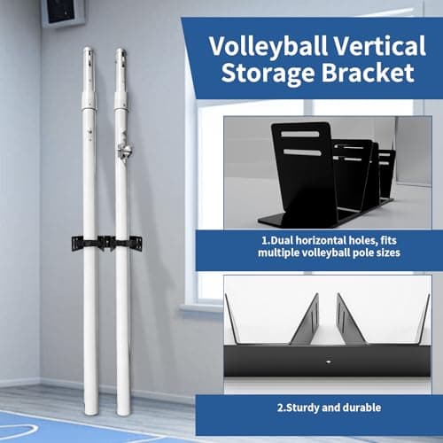Sigrupery Volleyball Holder Wall Mount, Vertical Pole Holder for Volleyball Poles, Space-Saving Volleyball Accessories for Volleyball Room Decor - Thumbnail 4