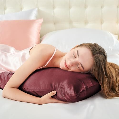 BEDELITE Satin Body Pillow Cover, Super Soft and Cooling Body Pillow Pillowcase for Hair and Skin, Breathable Silky Full Long Pillowcase Cover(20"x54", Burgundy) - Thumbnail 5