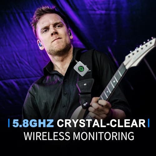 EX GEAR Wireless in Ear Monitor System 5.8GHz, Ultra-Low Latency Clear Stereo Monitoring, 48kHz/24-bit Audio, Rechargeable TX/RX, One-to-Many Auto-Pairing, 100ft Range, Space Gray - Thumbnail 5