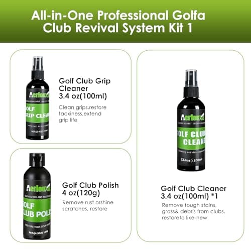Aerlouxa 6-in-1 Golf Club Cleaning Kit - Club Cleaner, Grip Cleaner, Polish, Water-Spray Brush,Professional Golf Towel & Portable Bag | Restores Clubs, Removes Rust/Scratches, Renews Tackiness - Thumbnail 3