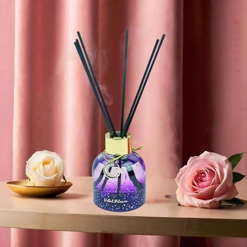 Reed Diffuser Set, Pretty Valley Home Diffuser 80Ml / 2.7 fl OZ Gift Box - Includes Reed Diffuser Sticks, Long Lasting Fragrance Oil and Glass Bottle for Office Living Room Decor (Velvet Petunia) - Thumbnail 6